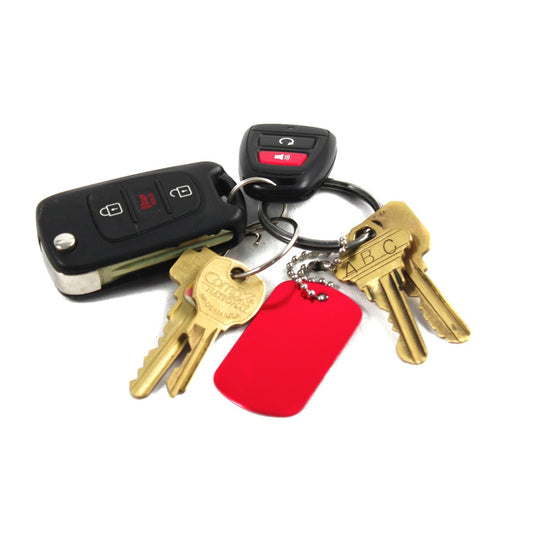 (6 Pack) Aluminum Dog Tag Military GI Blank Key Chain, view 2