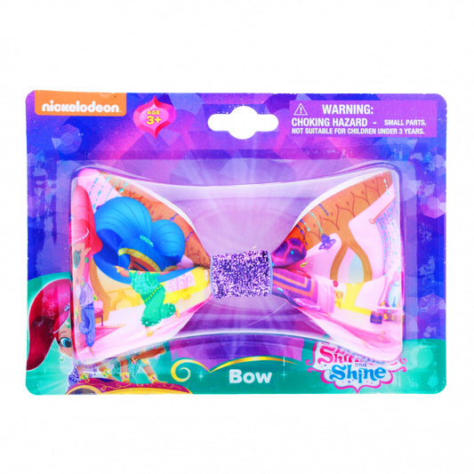 Shimmer and Shine themed hair bow barrette with sparkle clip for girls