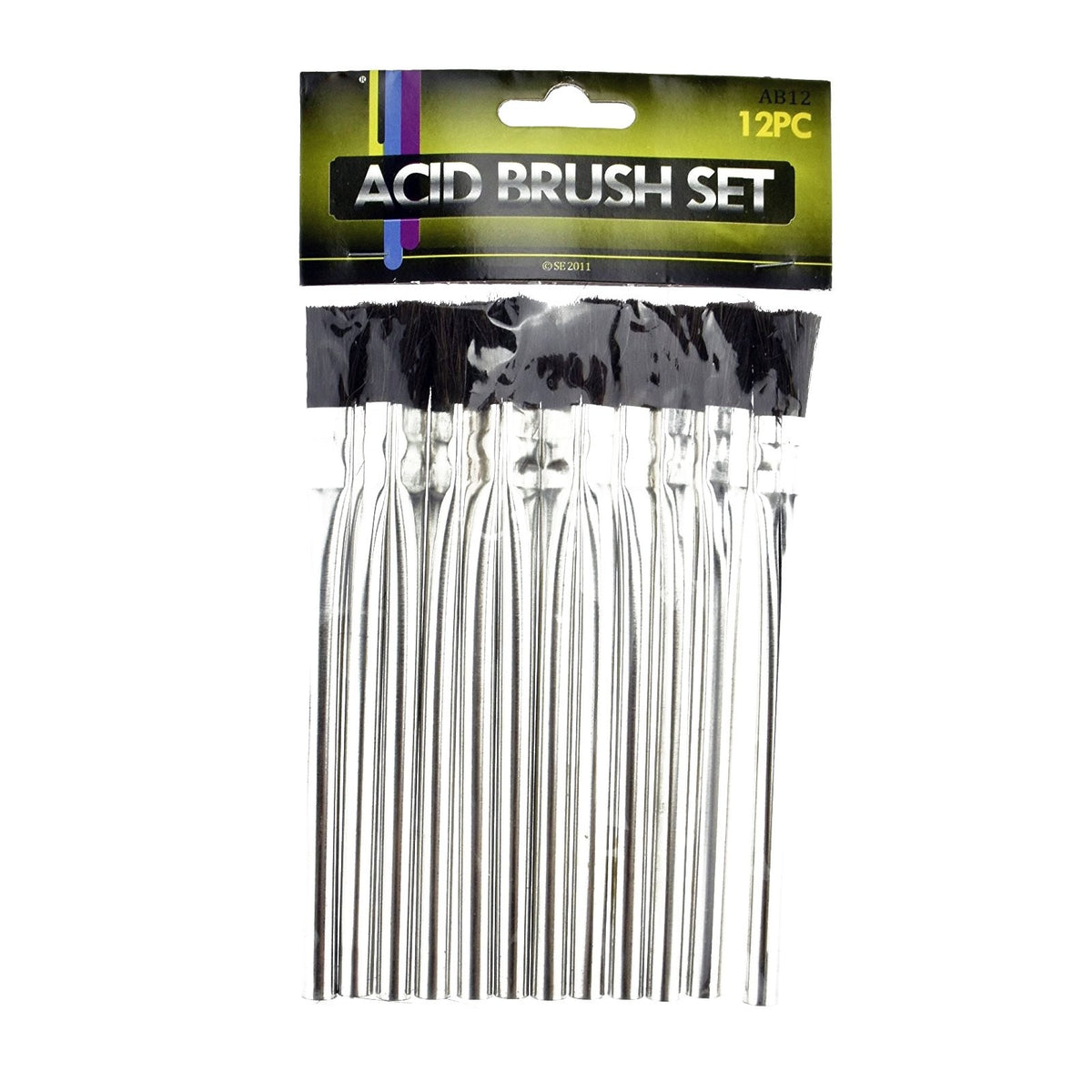 Universal Tool Acid Brush Set 6 Inch Metal Handle for Acid Glue Paste 12pc Set, view 7