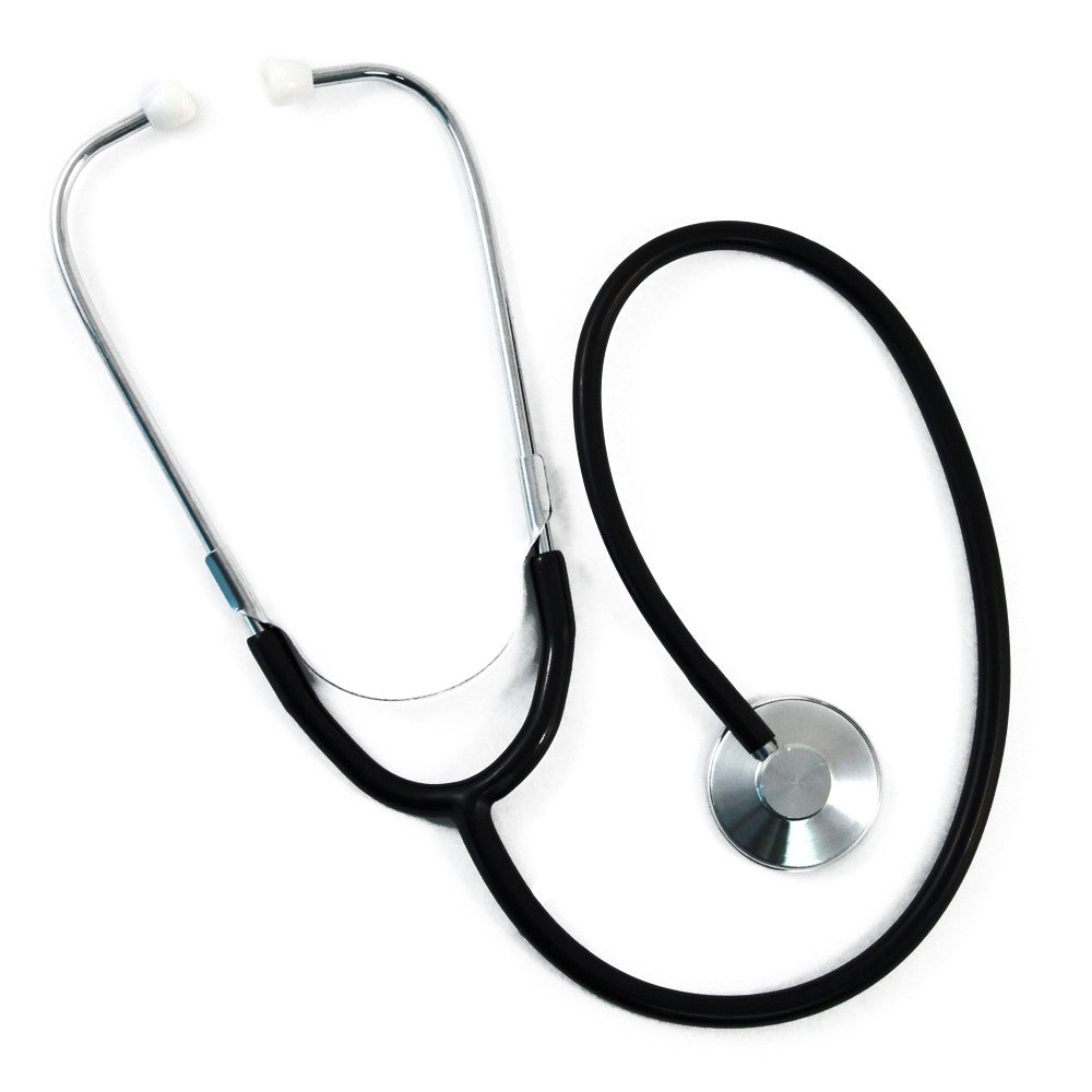 Single head lightweight stethoscope with 30-inch tubing and non-chill rim