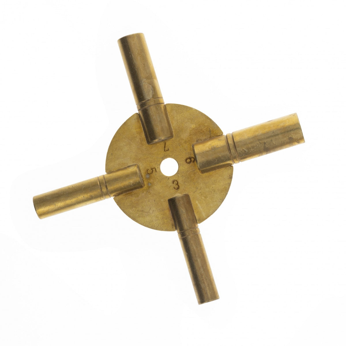 Universal Tool Antique Grandfather Brass Clock Key 4 Prongs - Odd Numbers, view 4