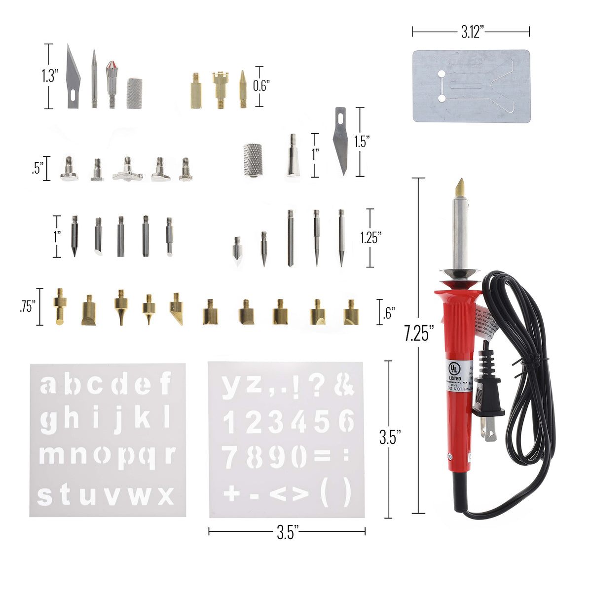 35pc Wood Burning Pen Set Kit Wood Burning Soldering Chiseled Tips and Tweezers, view 8