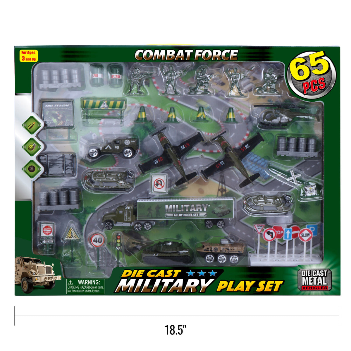 Kidplokio 65pc Pretend Play Diecast Cars Playset Boys Ages 3 and Up (5 Themes), view 11
