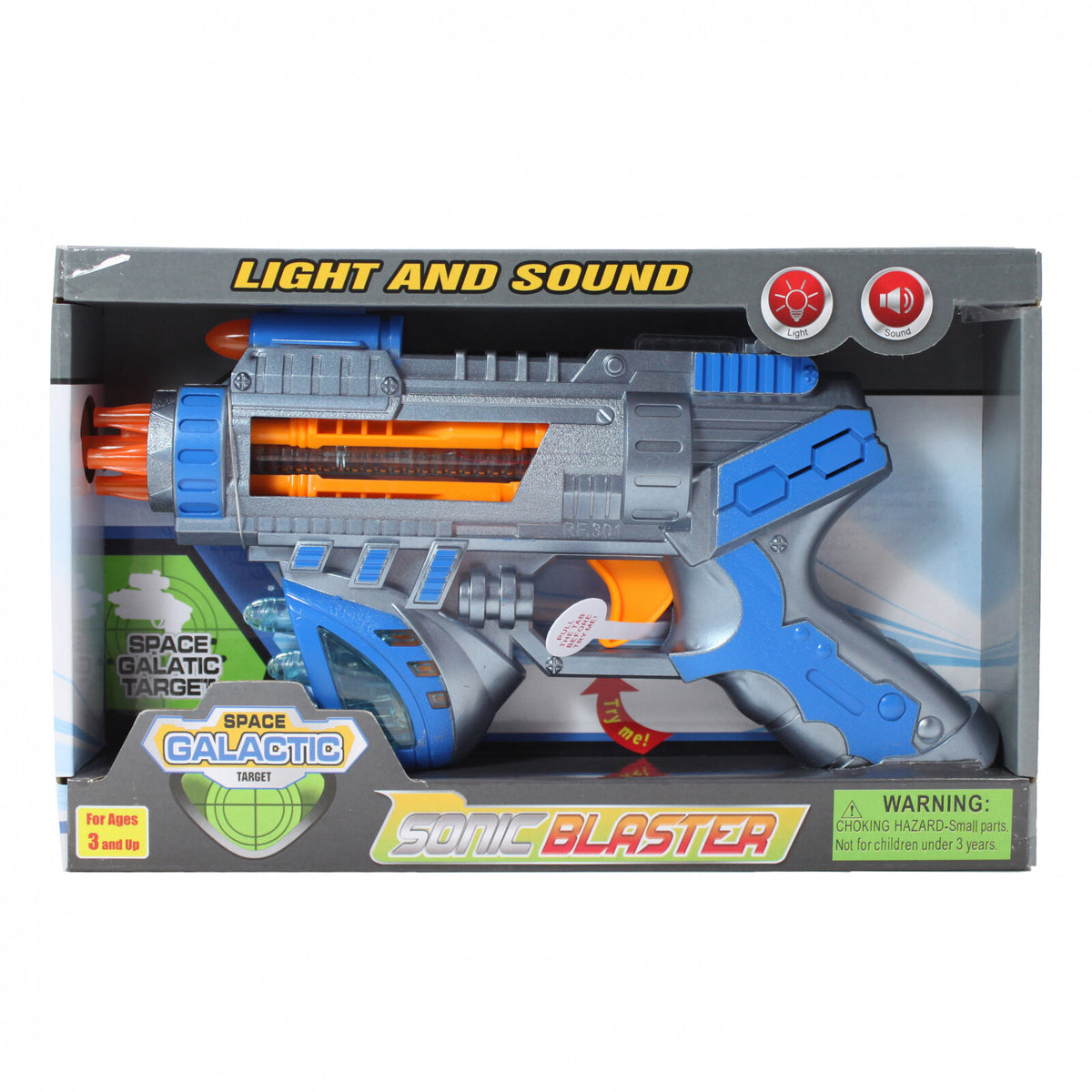 2 Pack Kidplokio Sonic Space Blaster Toy Gun w/ Flashing Lights & Sounds, Blue,, view 12