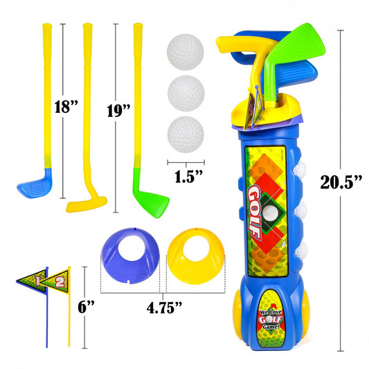 Kidplokio Toddler Indoor Outdoor Toy Golf Caddy Set Kids Golf Ages 3 to 8 - Blue, view 2