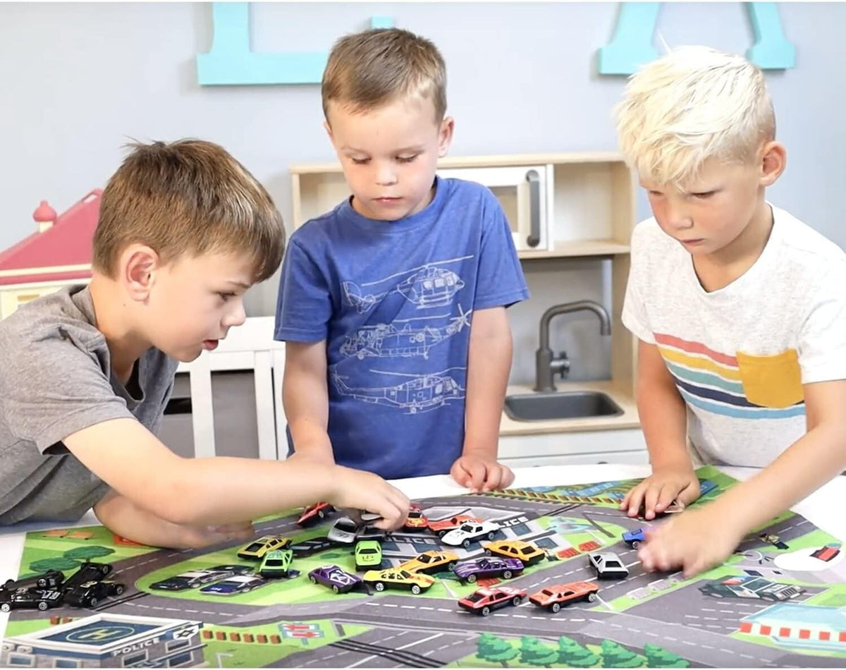 Kidplokio Ultimate Fleet 50pc Multicolor Diecast Toy Cars Play Set for Boys 3+, view 3