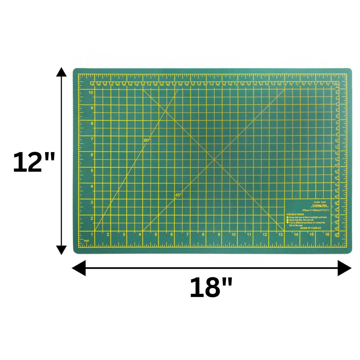 ToolTreaux Large Green Self-Healing Cutting Mat Double-Sided 18 Inch by 12 Inch, view 6