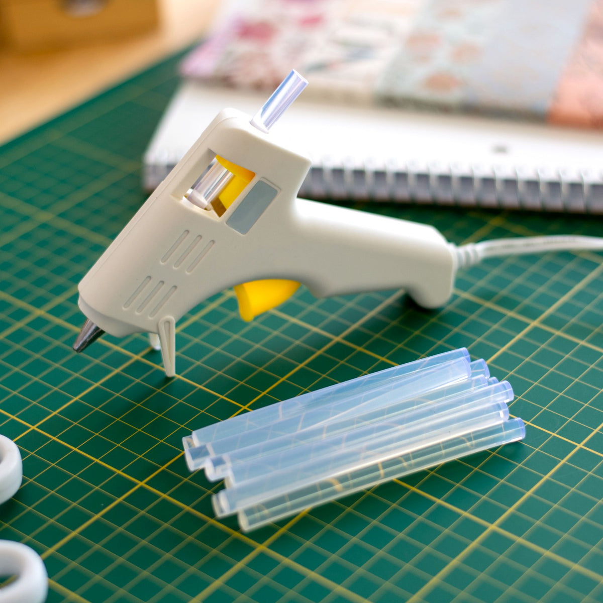 ToolTreaux 10 Watt Mini Glue Gun and Hot Glue Sticks Crafting Supplies Kit, 15pc, view 3