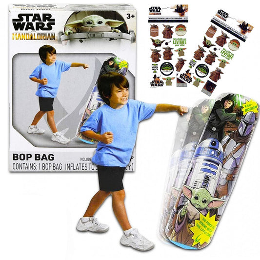Baby Yoda Star Wars Mandalorian bop bag and sticker set for boys ages 3 and up