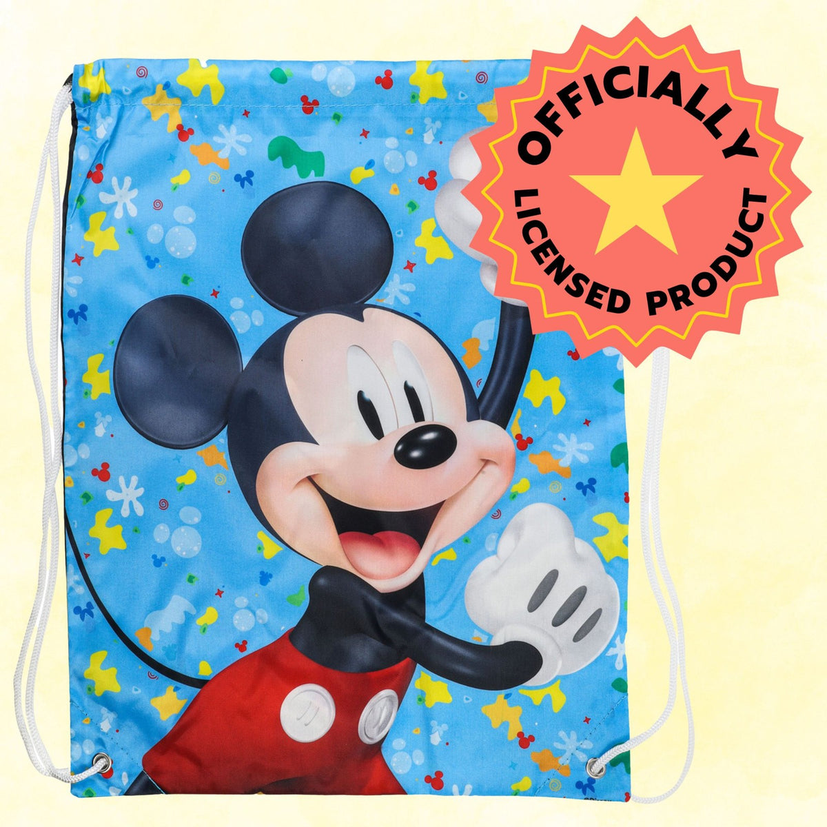 Disney Mickey Mouse 13pc Cinch Bag Drawstring Backpack Toys Bundle Kids Age 3+, view 6