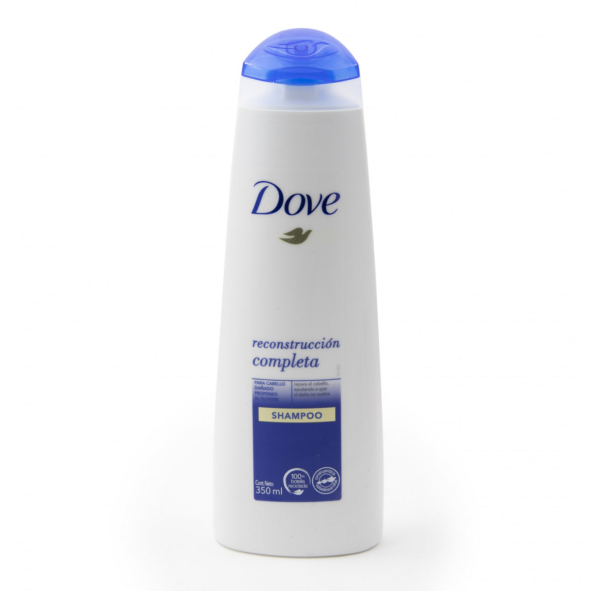 Dove hair care shampoo bottle labeled complete reconstruction anti breakage