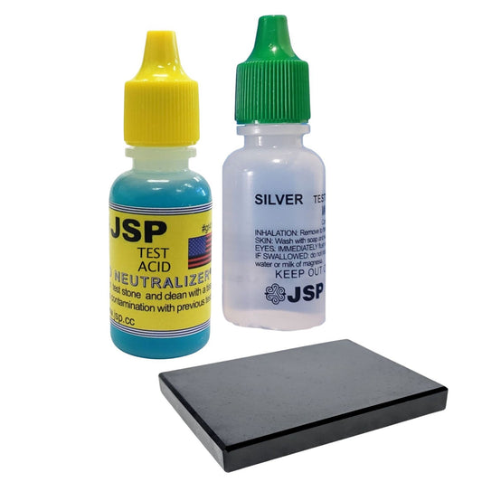 ToolTreaux Silver Quality Testing Kit, acid solution and stone neutralizer combo in package