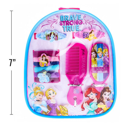 2 Pack Disney Princess Girls 10pc Dress Up Play Hair Style Brush & Backpack, view 9