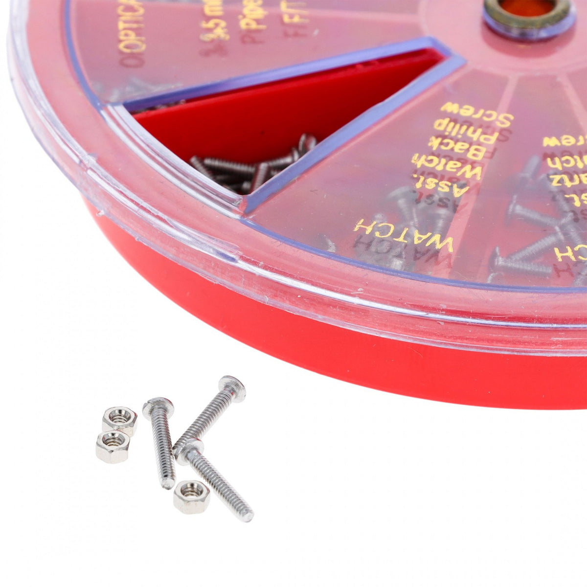 250 Piece Universal Eye Glasses And Watch Repair Screw Kit Revolving Organizer, view 5