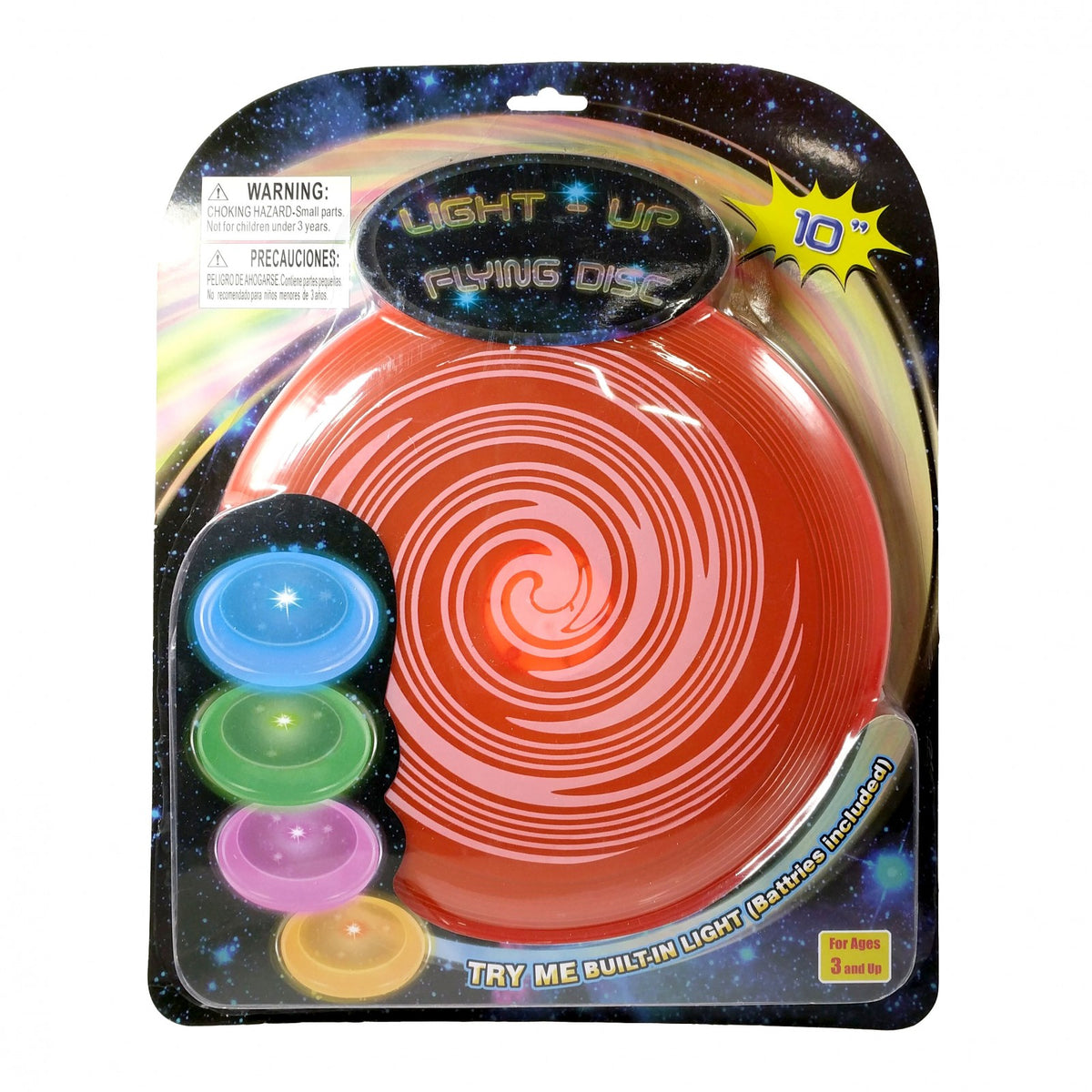 2 Pack TychoTyke Kids Light Up 10" Flying Disc Outdoor Picnic Park Toys Orange, view 6