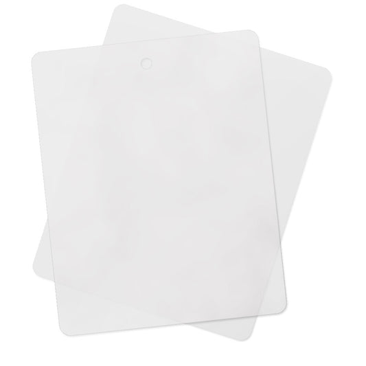 Six clear flexible plastic kitchen cutting boards, each measuring 12 by 15 inches