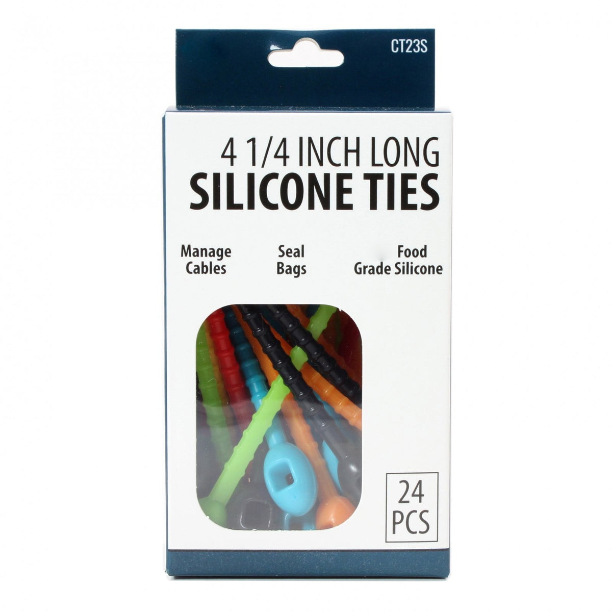 ToolTreaux 24pc Reusable Food Grade Silicone Zip Ties for Cable Management, view 5
