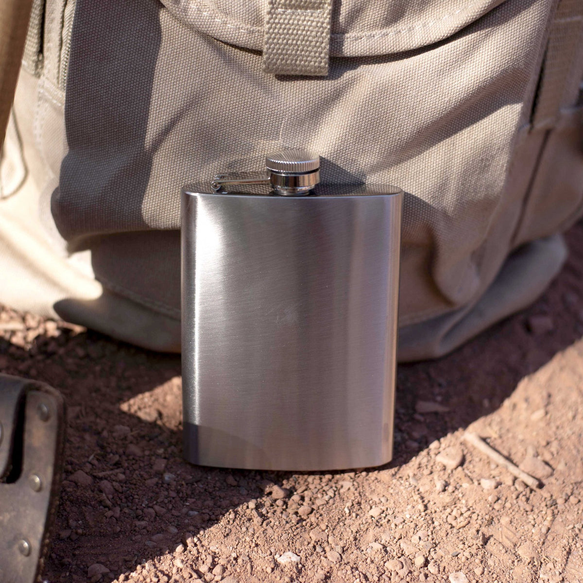 Chrome Stainless Steel Premium Portable Hip Flask 8oz, view 4