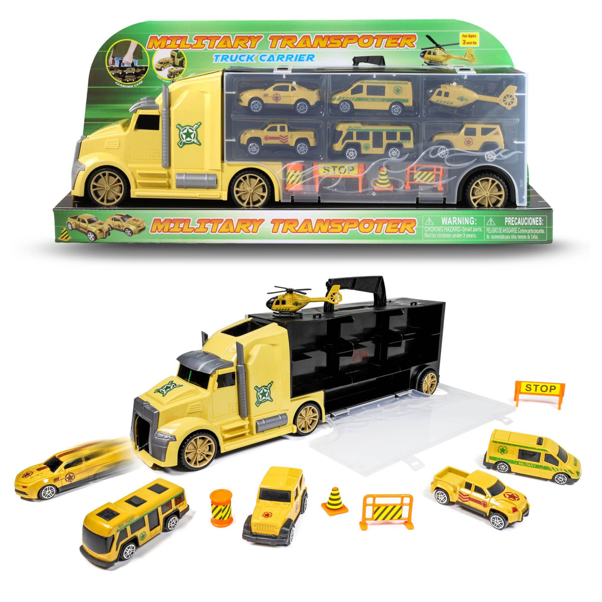 Kids Racing Game Play Mat Diecast Metal Toy Car Carrier Playset 11pc, view 3