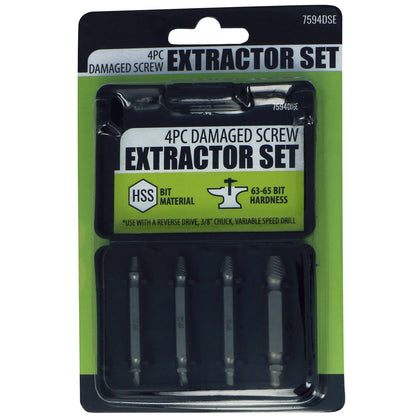 Universal Tool Damaged Screw Extractor Set - 4 Pieces Assorted Sizes, view 4