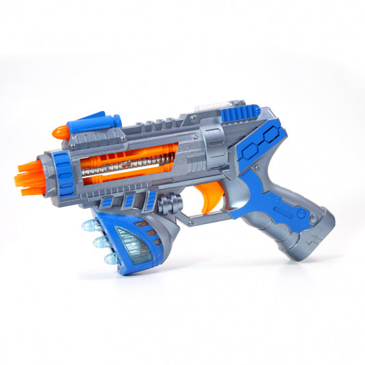 Blue Kidplokio Sonic Space Blaster toy gun with light and sound features