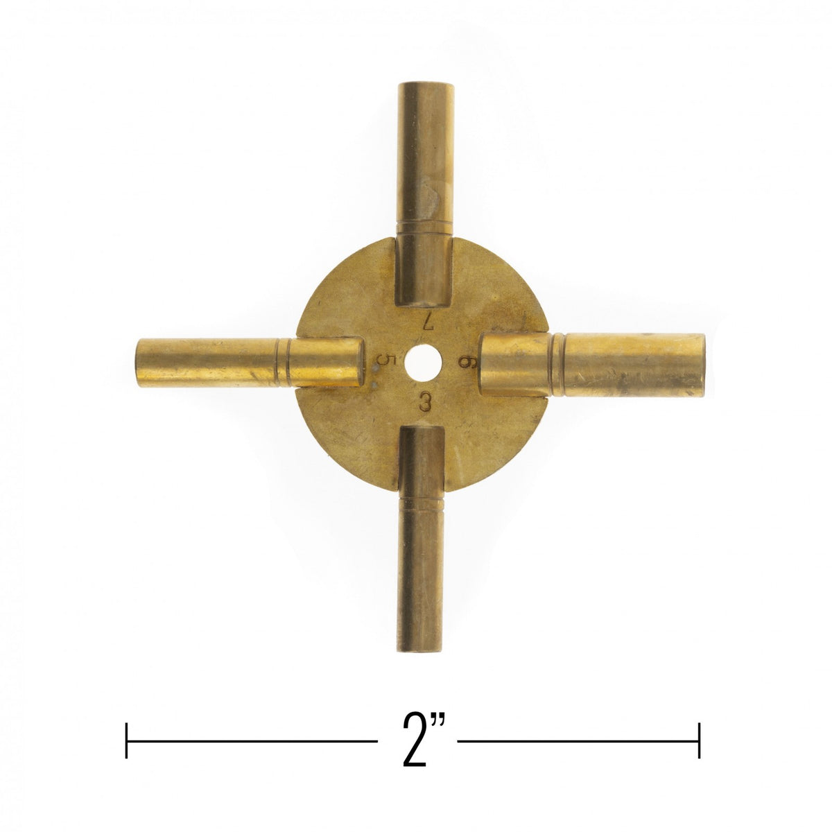 Universal Tool Antique Grandfather Brass Clock Key 4 Prongs - Odd Numbers, view 6