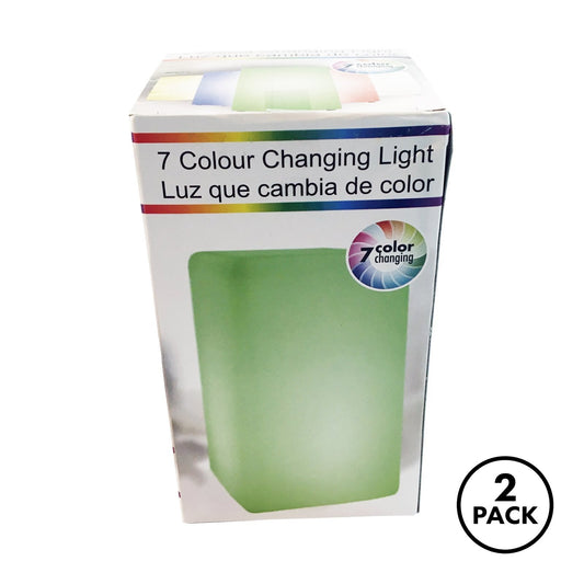 Pair of LED lamps for home decor, each featuring seven color changing lighting options.