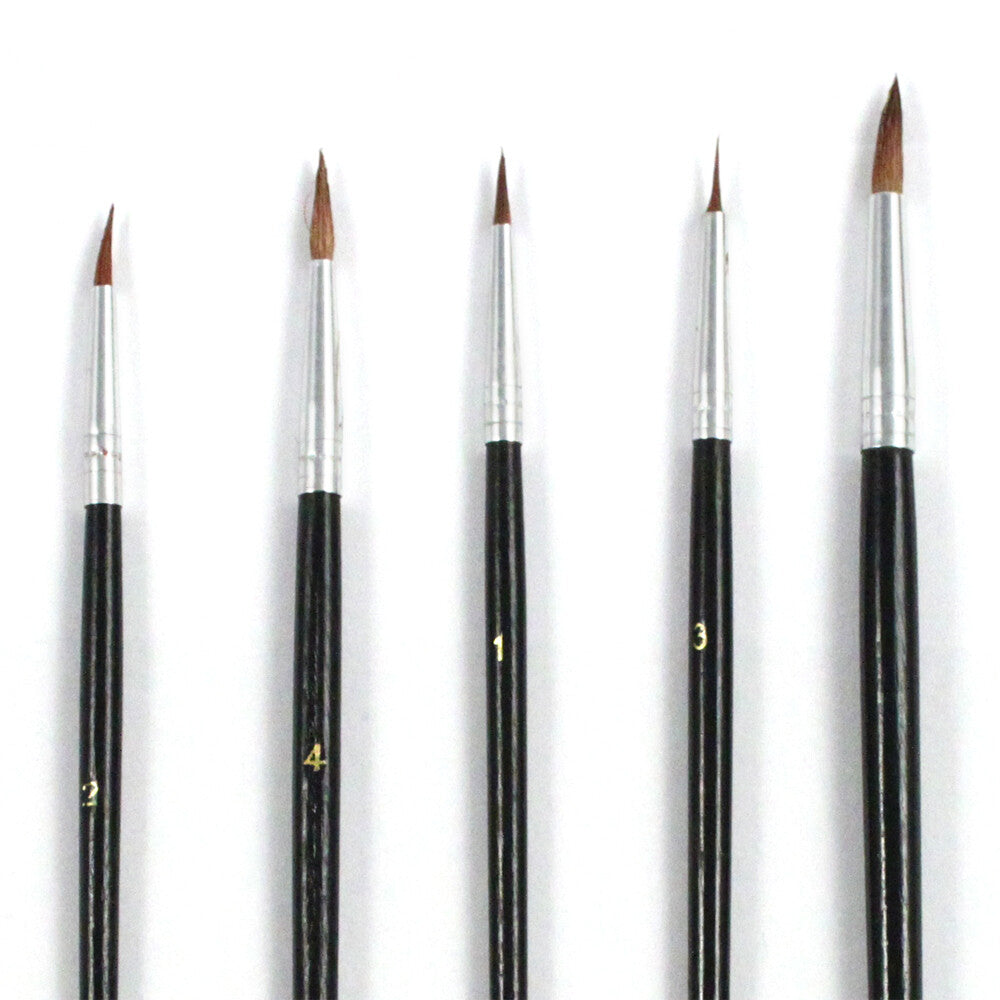 ToolTreaux Artist Paint Brushes Natural Hair Bristles Wooden Grip Assorted 15pc, view 4