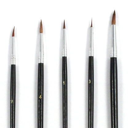 ToolTreaux Artist Paint Brushes Natural Hair Bristles Wooden Grip Assorted 15pc, view 4