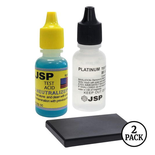 Two ToolTreaux platinum testing kits with acid solution and stone neutralizer, arranged as sets.
