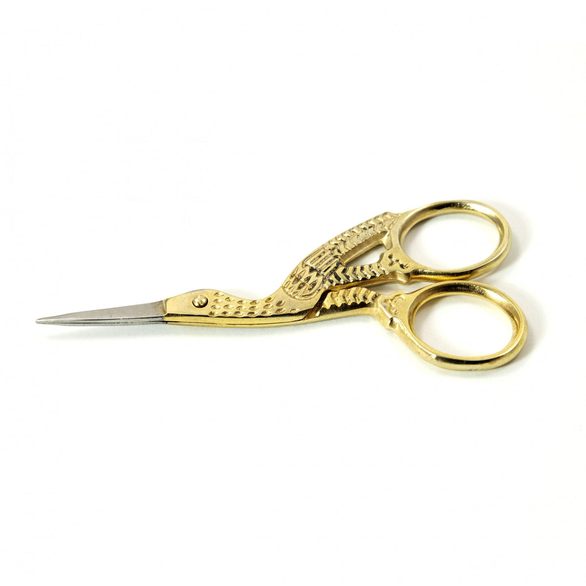 3.5 Inch Tailoring Straight Sharp Tip Scissors Stainless Steel Stork - Gold, view 2