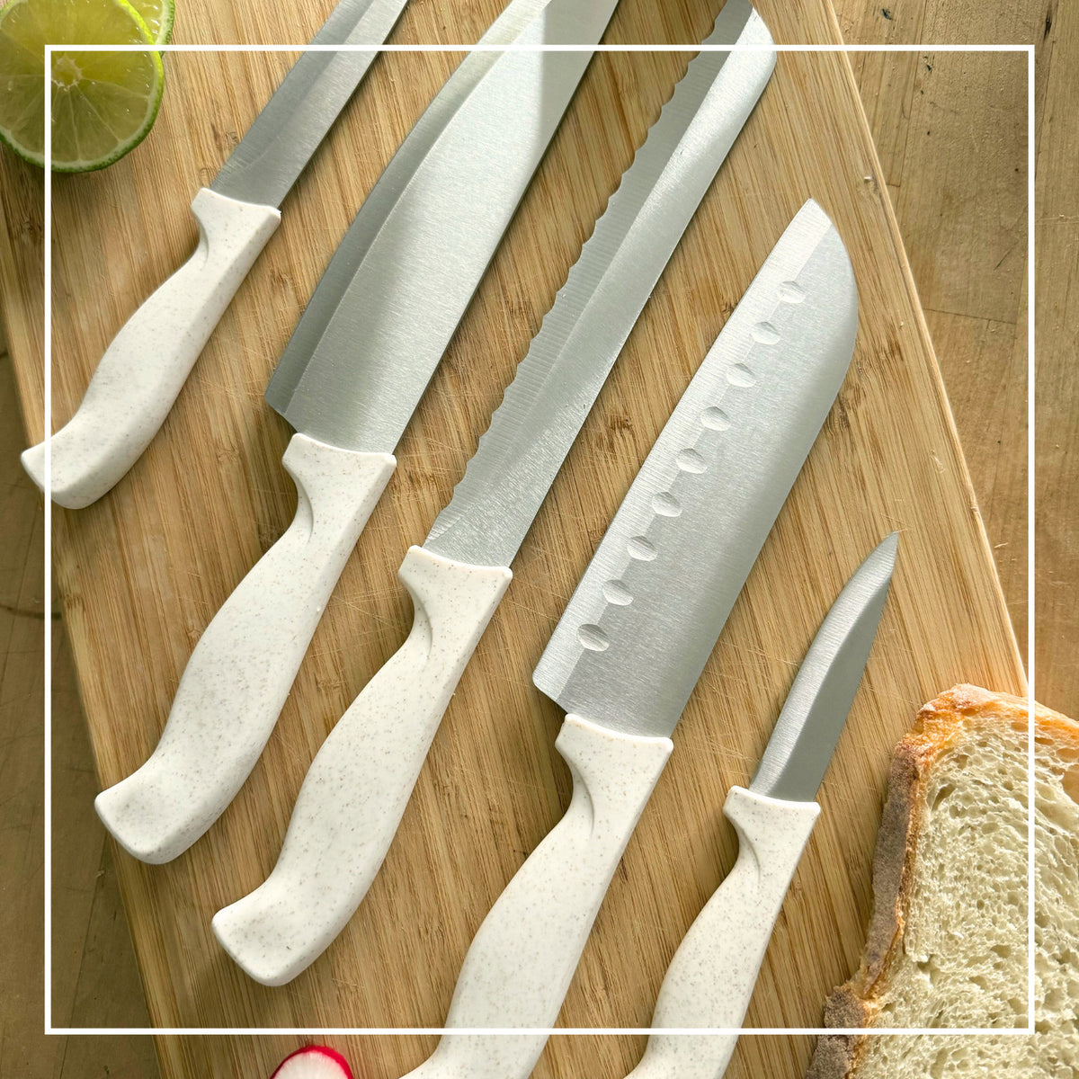 Beille Stainless Steel and Wheat Fiber Handle Kitchen Knives (Many Styles)