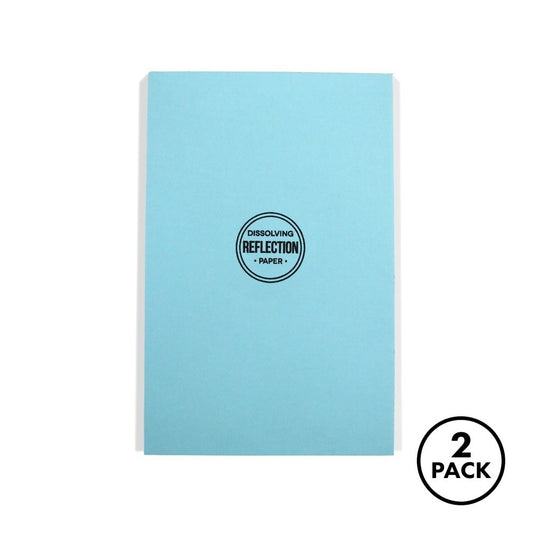 Two dissolving note pads with 32 sheets each labeled reflection paper
