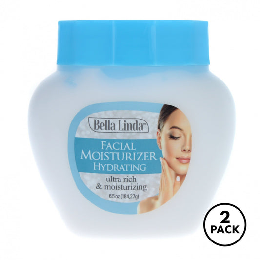 Two 6.5oz bottles of Bella Linda face moisturizer cream lotion for hydration