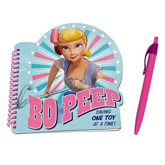 Bo Peep shaped spiral notebook from Toy Story 4 with attached pink pen