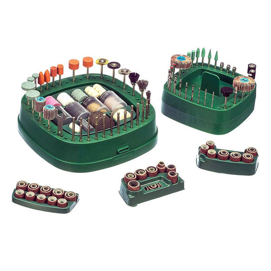 ToolTreaux rotary tool accessories kit with 276 pieces and revolving stand, suitable for crafting and utility setups