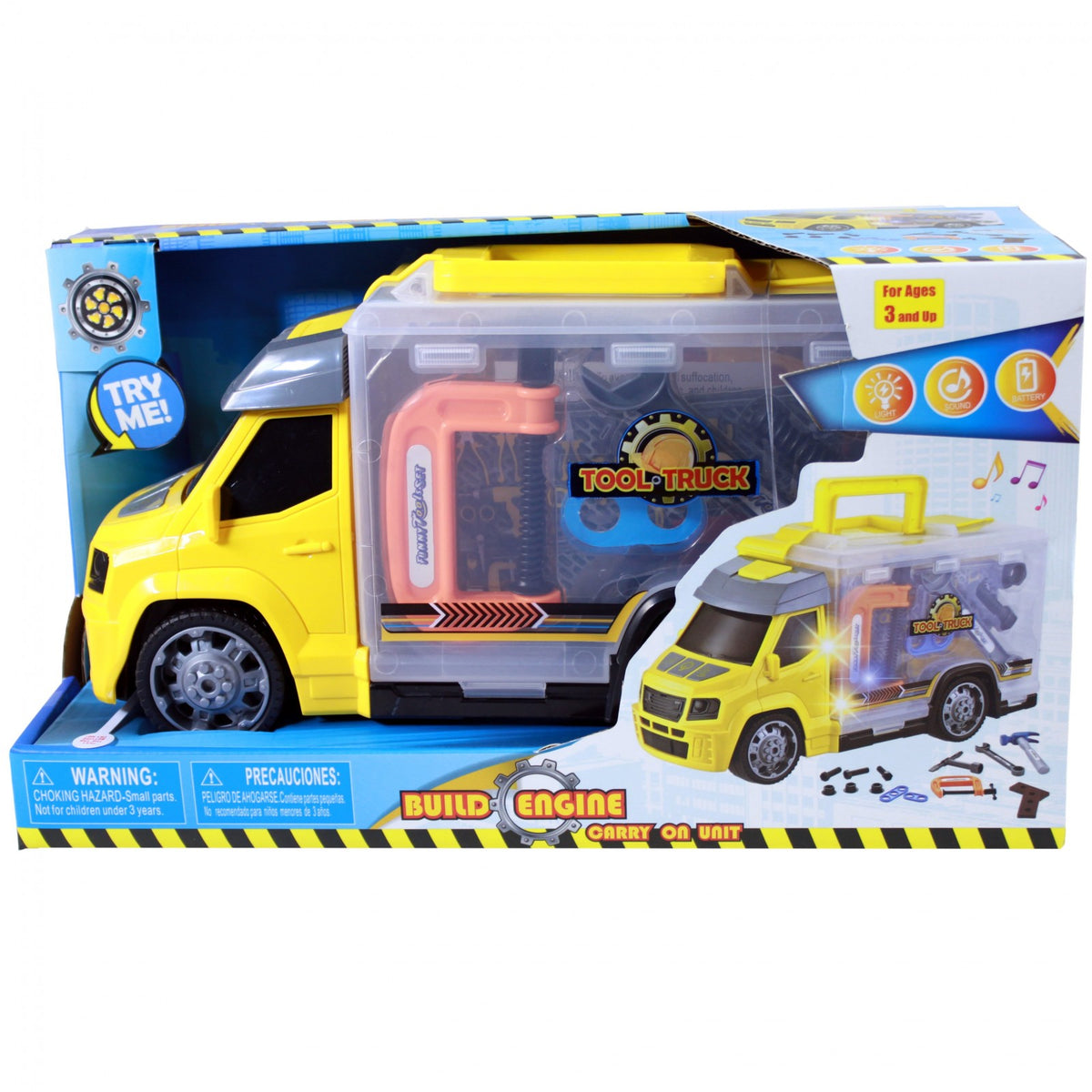 TychoTyke Construction and Rescue Tools Truck with Light and Sound Yellow, view 10