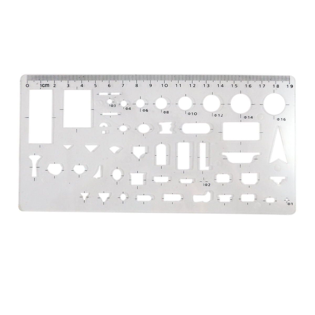 8 Pc Template Stencil Set Drawing Arts and Crafts Ovals Circles Squares Hexagons, view 5
