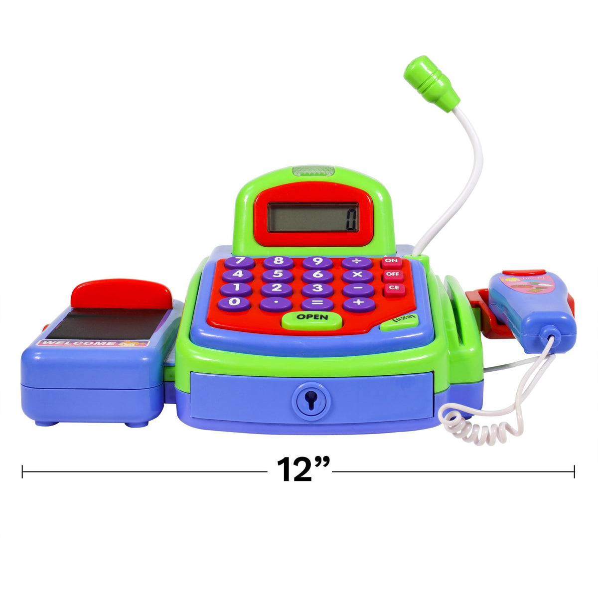 KidPlay Toys Pretend Cash Register with Play Money and Groceries, view 4