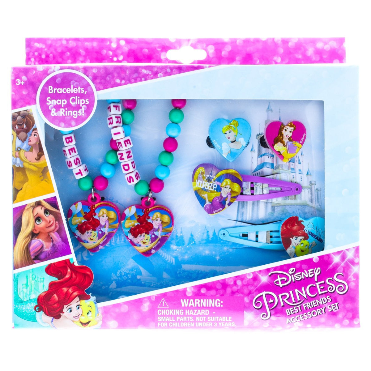 Disney Princess 6-piece jewelry and hair accessories set displayed as a group.