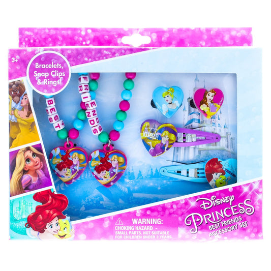 Disney Princess 6-piece jewelry and hair accessories set displayed as a group.