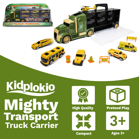 Kidplokio 12pc Army Semi Truck Superhero Cinch Bag Backpack Gift Bundle Boys 3+, view 2