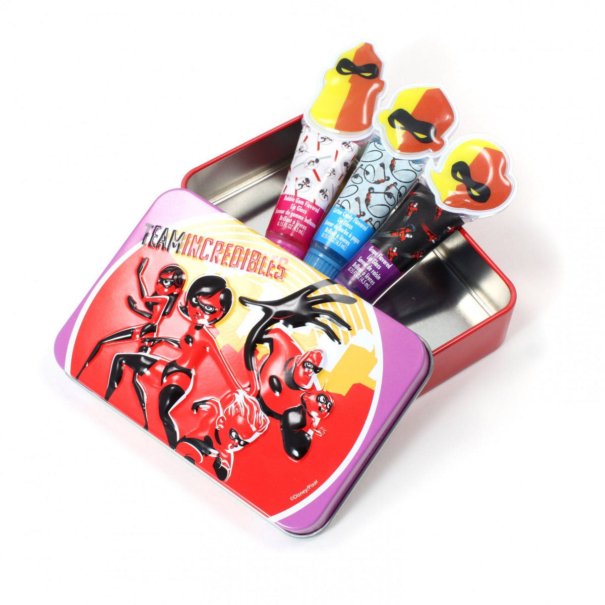 Disney Incredibles Family Superhero Collectible Lip Gloss Tin Set of 3, view 3