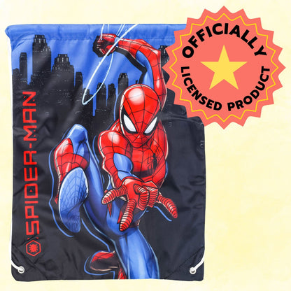 Marvel Spiderman 18pc Cinch Bag Drawstring Backpack Stickers Toys Gift Bundle, view 7