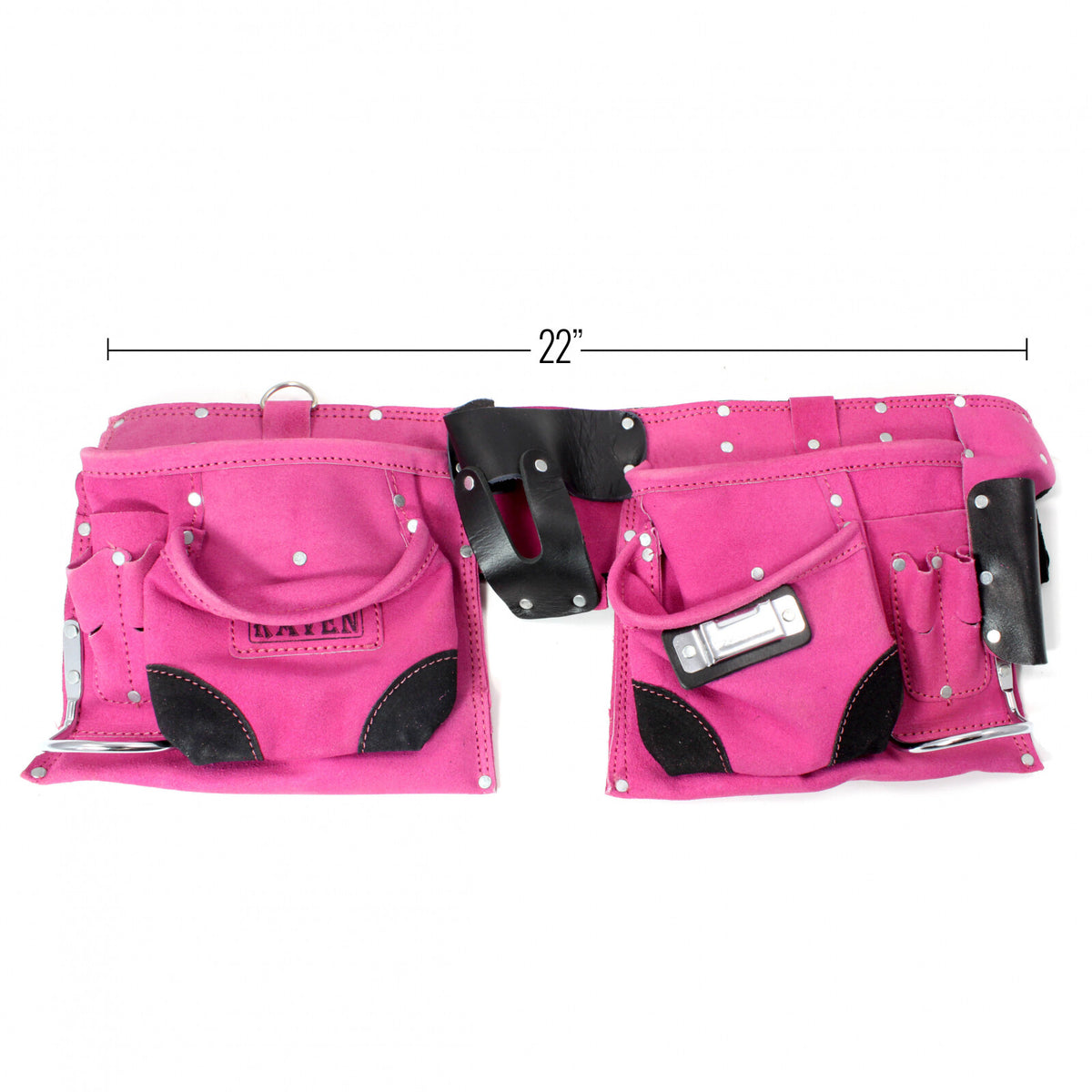 9 Pocket Tool Belt Pouch Heavy Duty Pink Suede Leather Fits Hammer And Nails, view 7