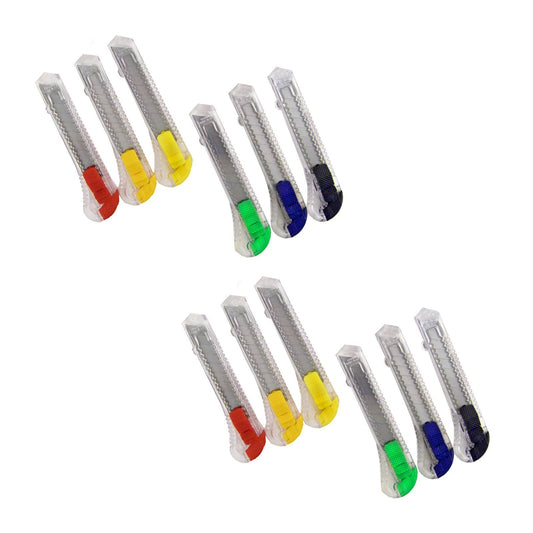 Twelve universal utility knives for home and office use