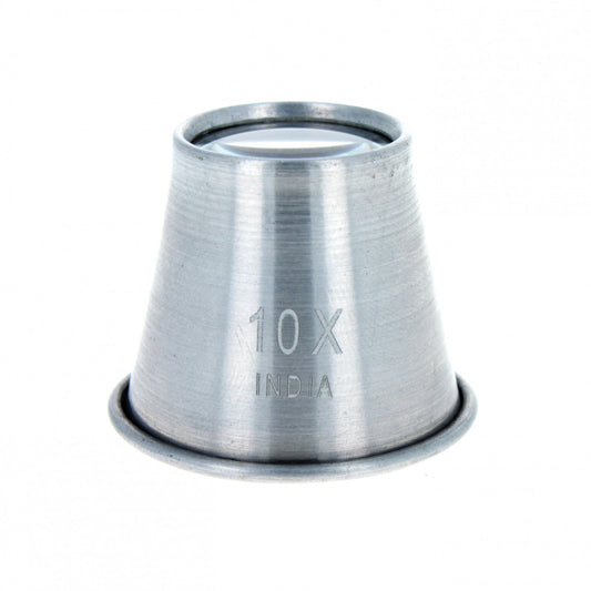 aluminum jewelers loupe with 22mm glass lens, compact design, silver color