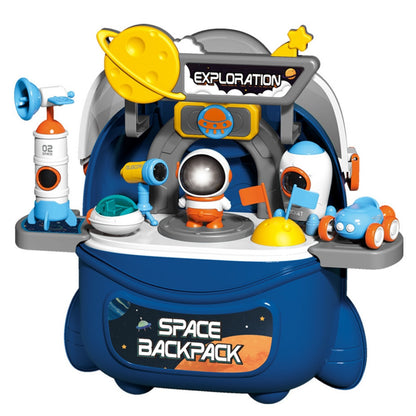 Kidplokio space explorer 15pc toy set with backpack and light up astronaut, 10 inch size