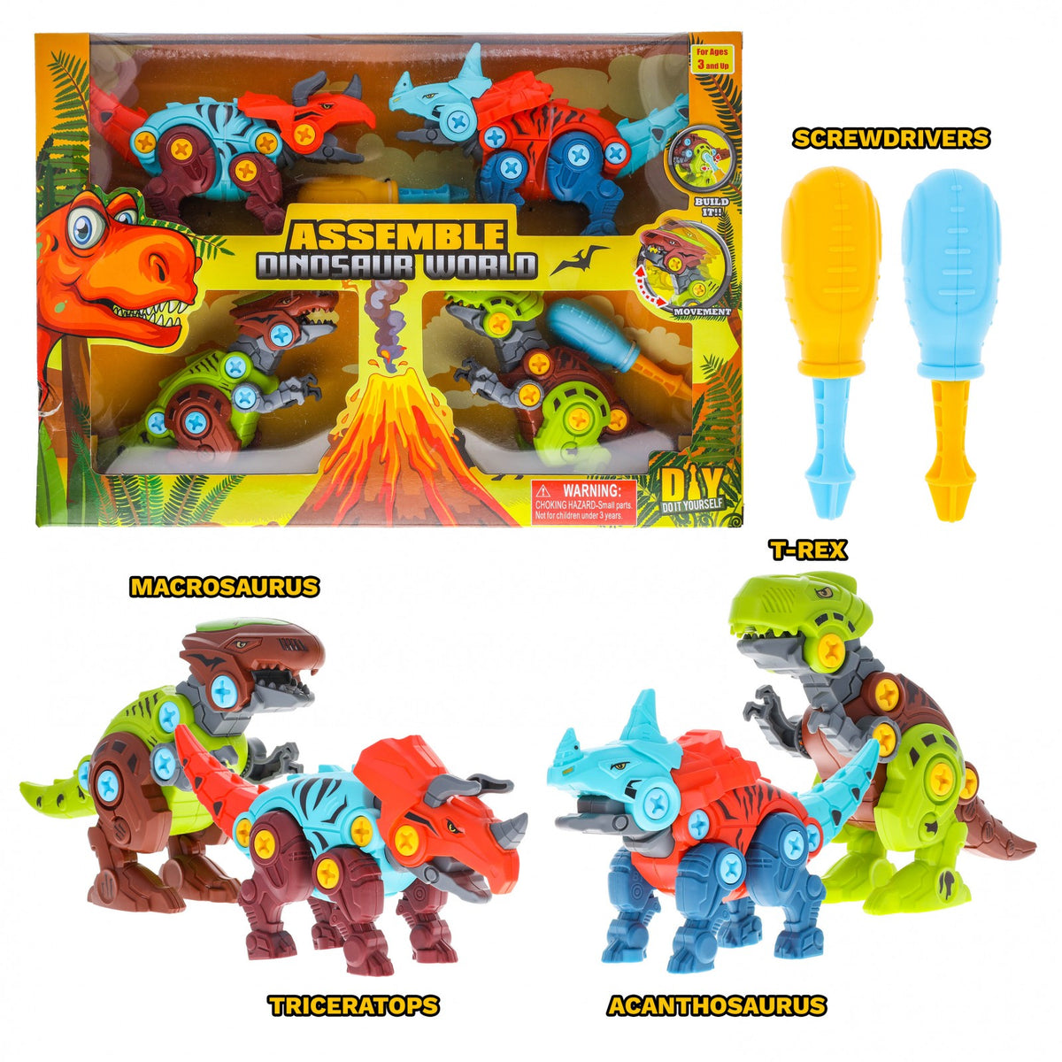 Kidplokio DIY Build Dinosaur Robot Assembly Toy Figure Play Set Boys Ages 3+, view 8