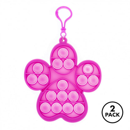 Two pink Paw Patrol Push Pop It fidget toy keychains for kids